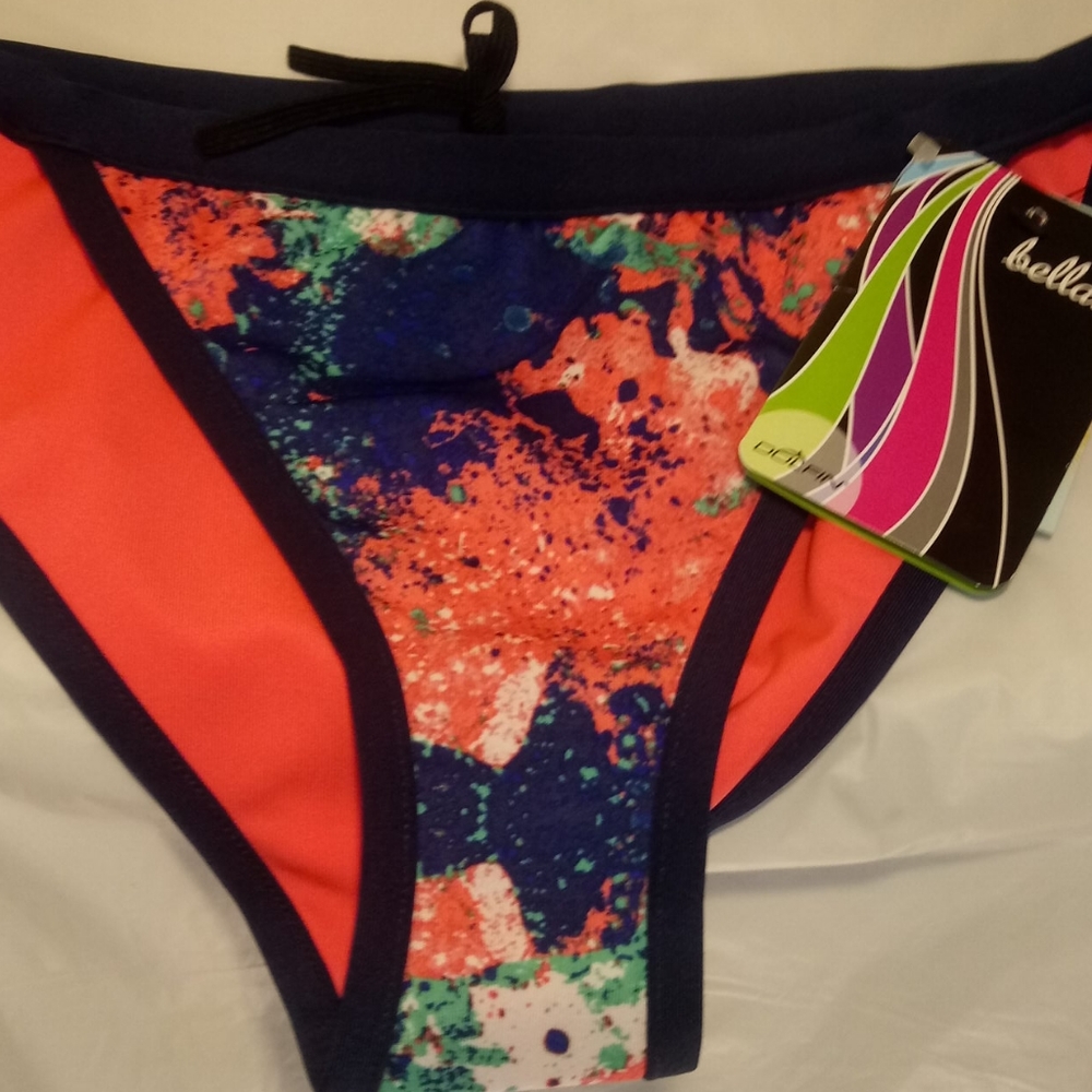 DOLFIN WOMEN'S SPACED-OUT BIKINI BOTTOMS MULTI COLOR SIZE LARGE